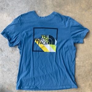 The North Face T Shirt Mens Large Banff Blue Shadow Box Short Sleeve